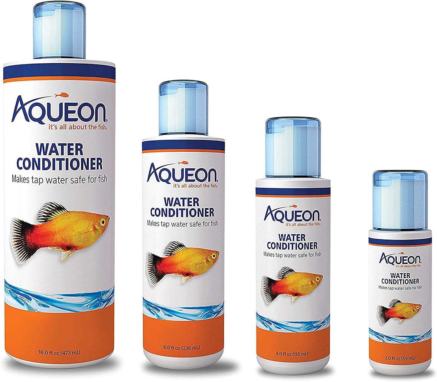 Fish Tank Water Conditioner Bottle, 16 Oz | Water Conditioner for Aquarium Tank, Neutralizes Chlorine and Chloramines in Tap Water; Dosage Cap Included