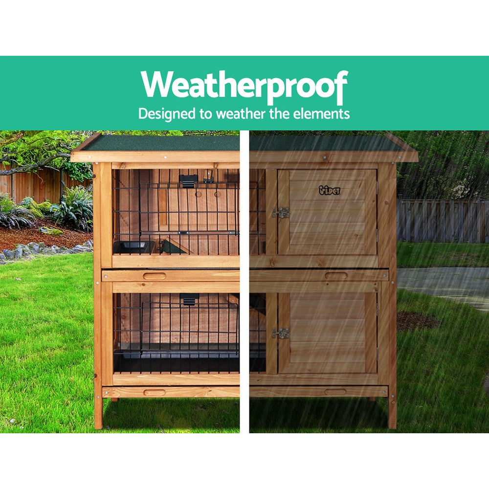 I.Pet Rabbit Hutch Chicken Coop Large Wooden House Run Cage Pet Hutch Bunny