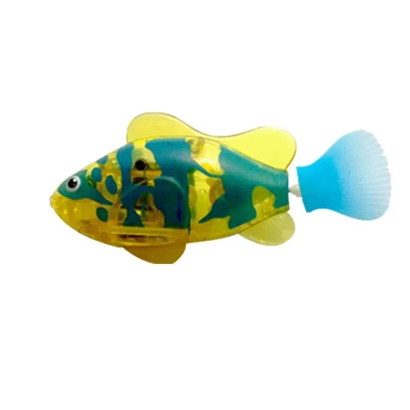 LED Interactive Swimming Robot Fish Toy for Cats - Stimulates Hunting Instincts with Glowing Motion
