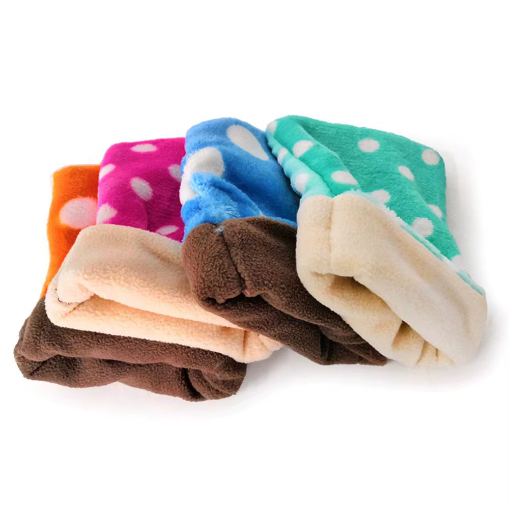 Polka Dot Lovely Plush Sleeping Bag Mini Pet Bed Nest for Guinea Pig Hamster