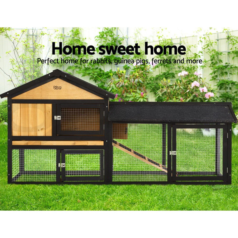 I.Pet Chicken Coop Rabbit Hutch Extra Large Run House Cage Wooden Bunny Outdoor