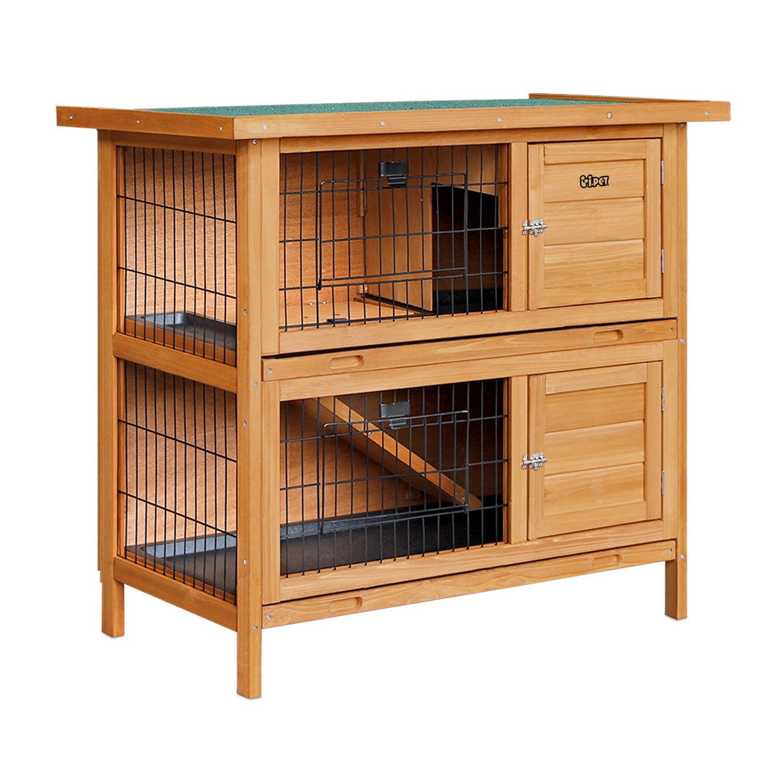 I.Pet Rabbit Hutch Chicken Coop Large Wooden House Run Cage Pet Hutch Bunny