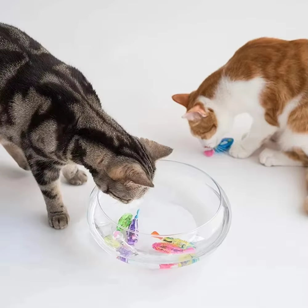 LED Interactive Swimming Robot Fish Toy for Cats - Stimulates Hunting Instincts with Glowing Motion
