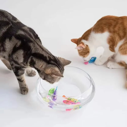 LED Interactive Swimming Robot Fish Toy for Cats - Stimulates Hunting Instincts with Glowing Motion