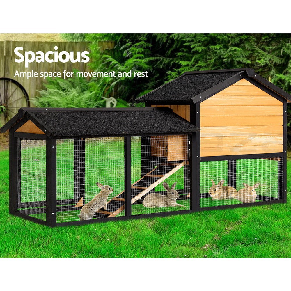 I.Pet Chicken Coop Rabbit Hutch Extra Large Run House Cage Wooden Bunny Outdoor