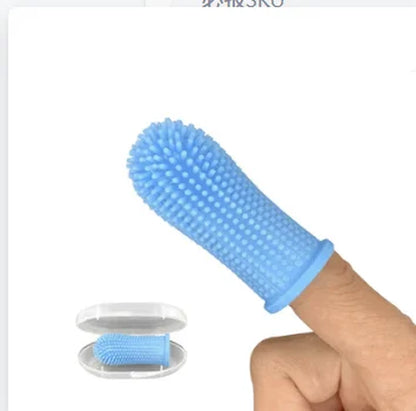 Super Soft Silicone Finger Toothbrush for Dogs and Cats - Nontoxic Teeth Cleaning and Breath Care Tool