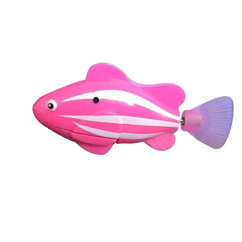 LED Interactive Swimming Robot Fish Toy for Cats - Stimulates Hunting Instincts with Glowing Motion