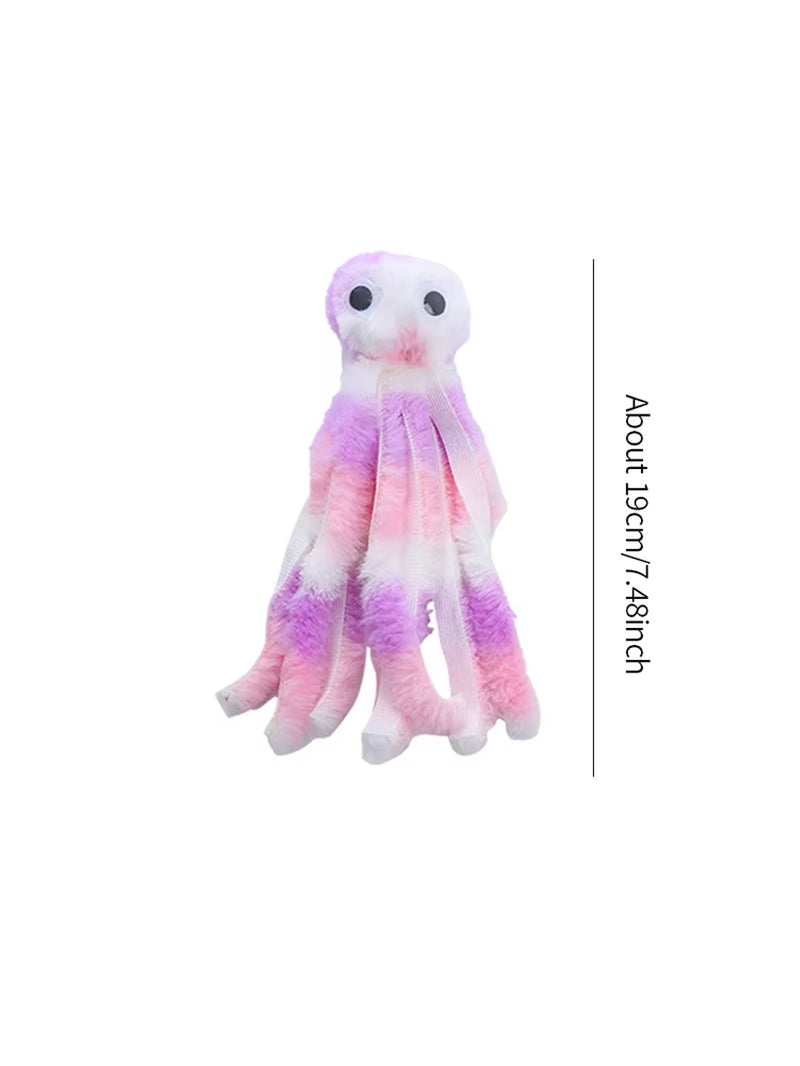 Cat Toy Cute Octopus Plush Toy Bite Resistant Teeth Interactive Play Pet Supplies