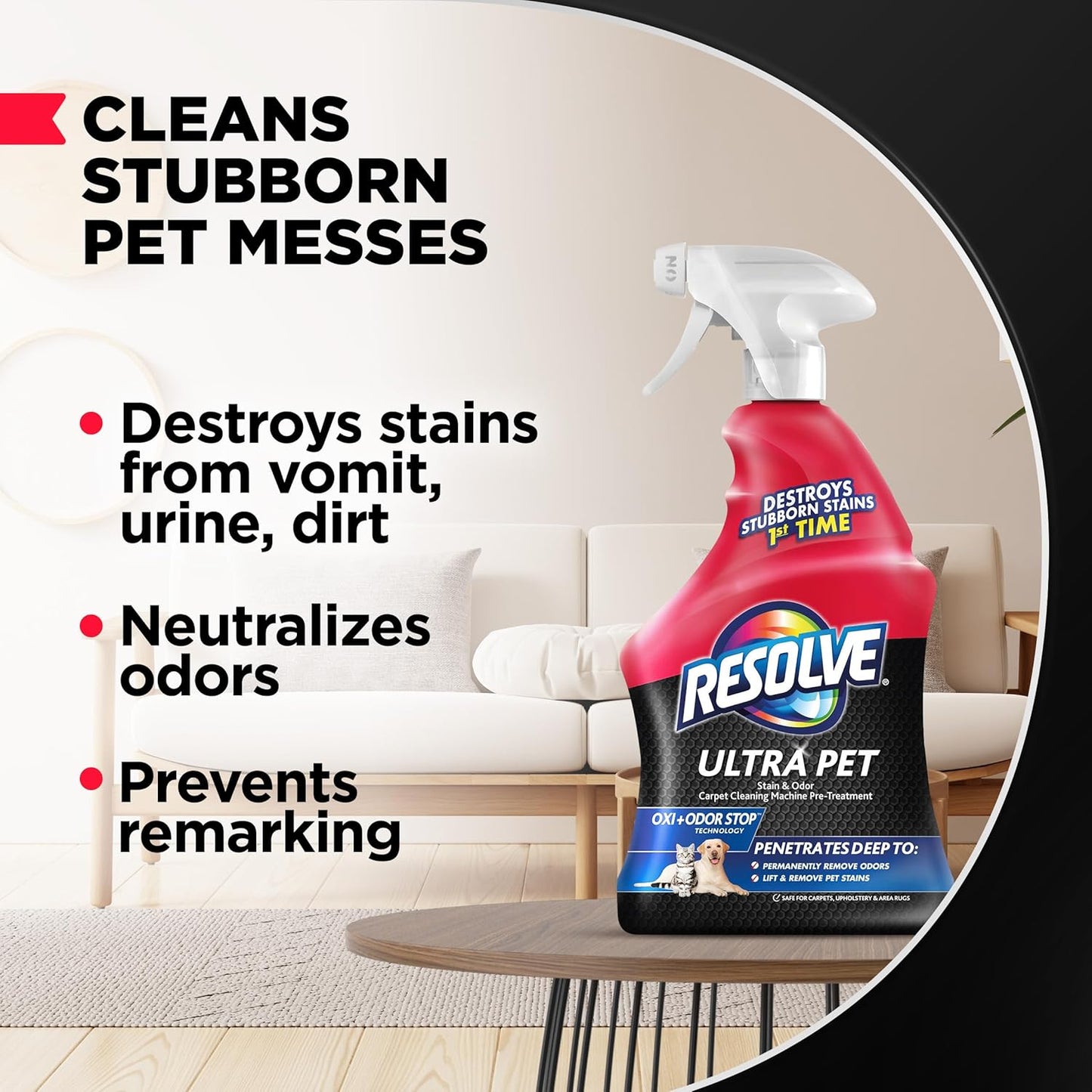 Ultra Pet Carpet Cleaner Spray – for Removal of Pet Stains & Odors, 32Oz | Removes Pet Stains & Odors