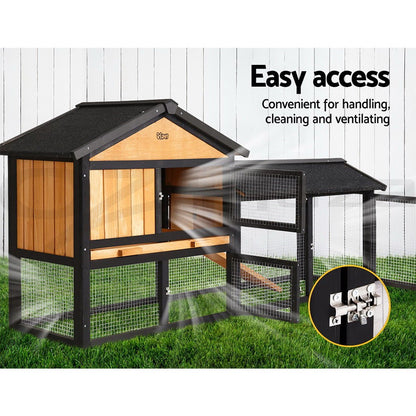 I.Pet Chicken Coop Rabbit Hutch Extra Large Run House Cage Wooden Bunny Outdoor