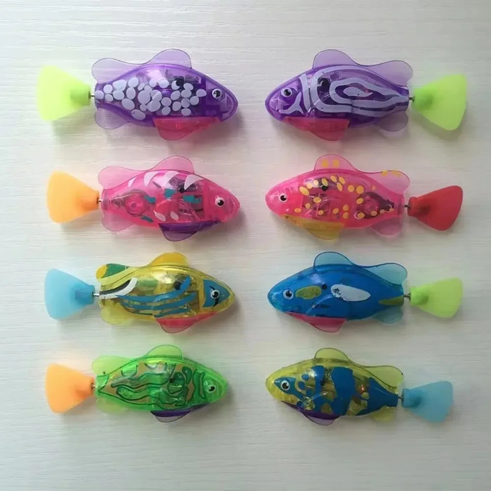 LED Interactive Swimming Robot Fish Toy for Cats - Stimulates Hunting Instincts with Glowing Motion