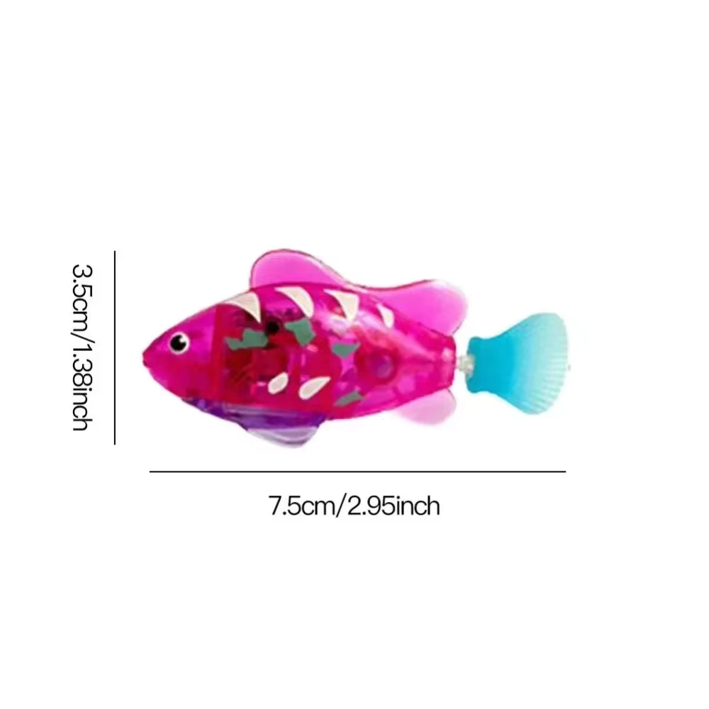 LED Interactive Swimming Robot Fish Toy for Cats - Stimulates Hunting Instincts with Glowing Motion