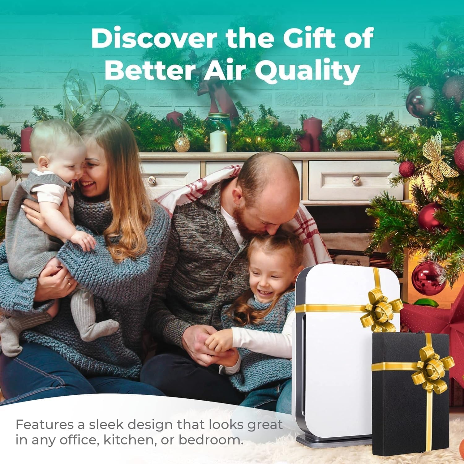 Flex Hepa Air Purifier, Pure Filter, Covers 1,400 Sq Ft | for Allergens, Dust, Viruses, Dander, Pet Fur with True HEPA Filter. App to Control & Data