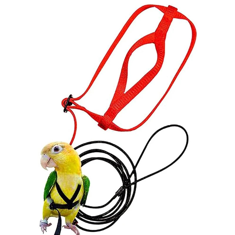 Parrot Bird Harness Leash Adjustable Anti-Bite Training Rope Outdoor Flying Traction Straps Band Dropshipping