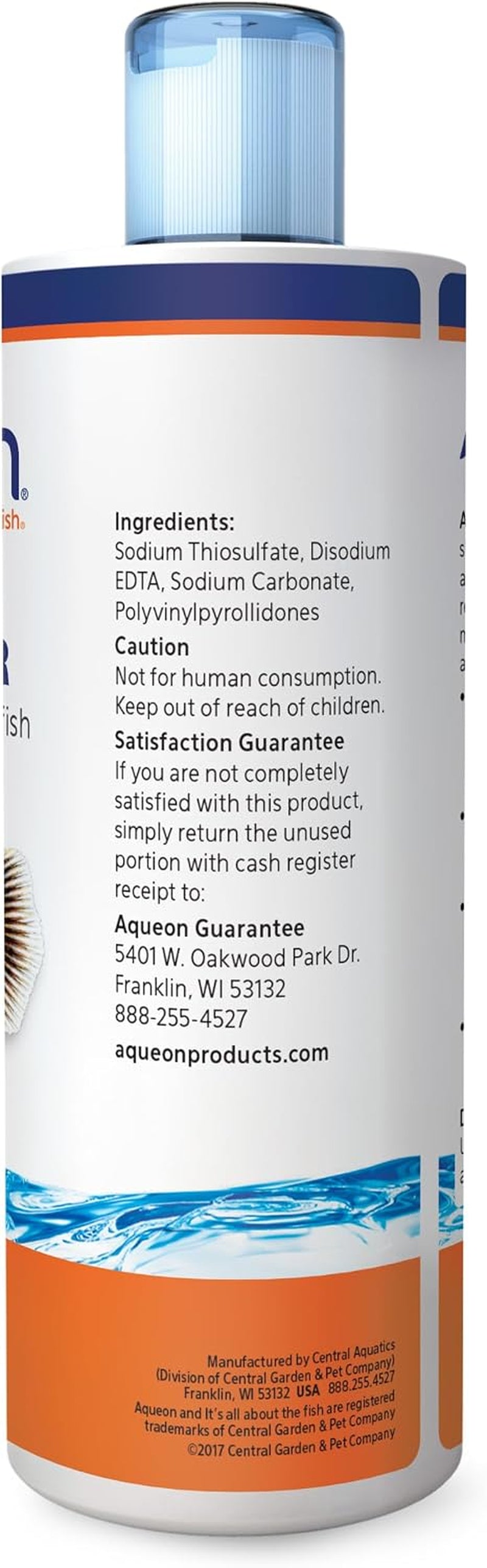 Fish Tank Water Conditioner Bottle, 16 Oz | Water Conditioner for Aquarium Tank, Neutralizes Chlorine and Chloramines in Tap Water; Dosage Cap Included