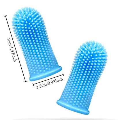 Super Soft Silicone Finger Toothbrush for Dogs and Cats - Nontoxic Teeth Cleaning and Breath Care Tool