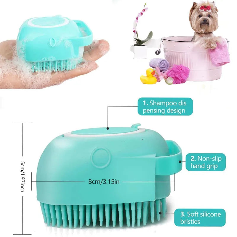 Bath Massage Brush Bathroom Multifunctional Puppy Big Dog Cat Soft Safety Silicone Pet Accessories for Dogs Cats Tools