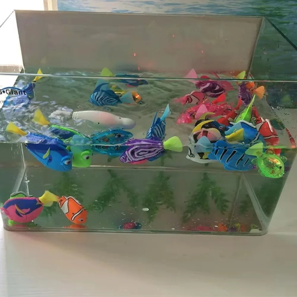 LED Interactive Swimming Robot Fish Toy for Cats - Stimulates Hunting Instincts with Glowing Motion