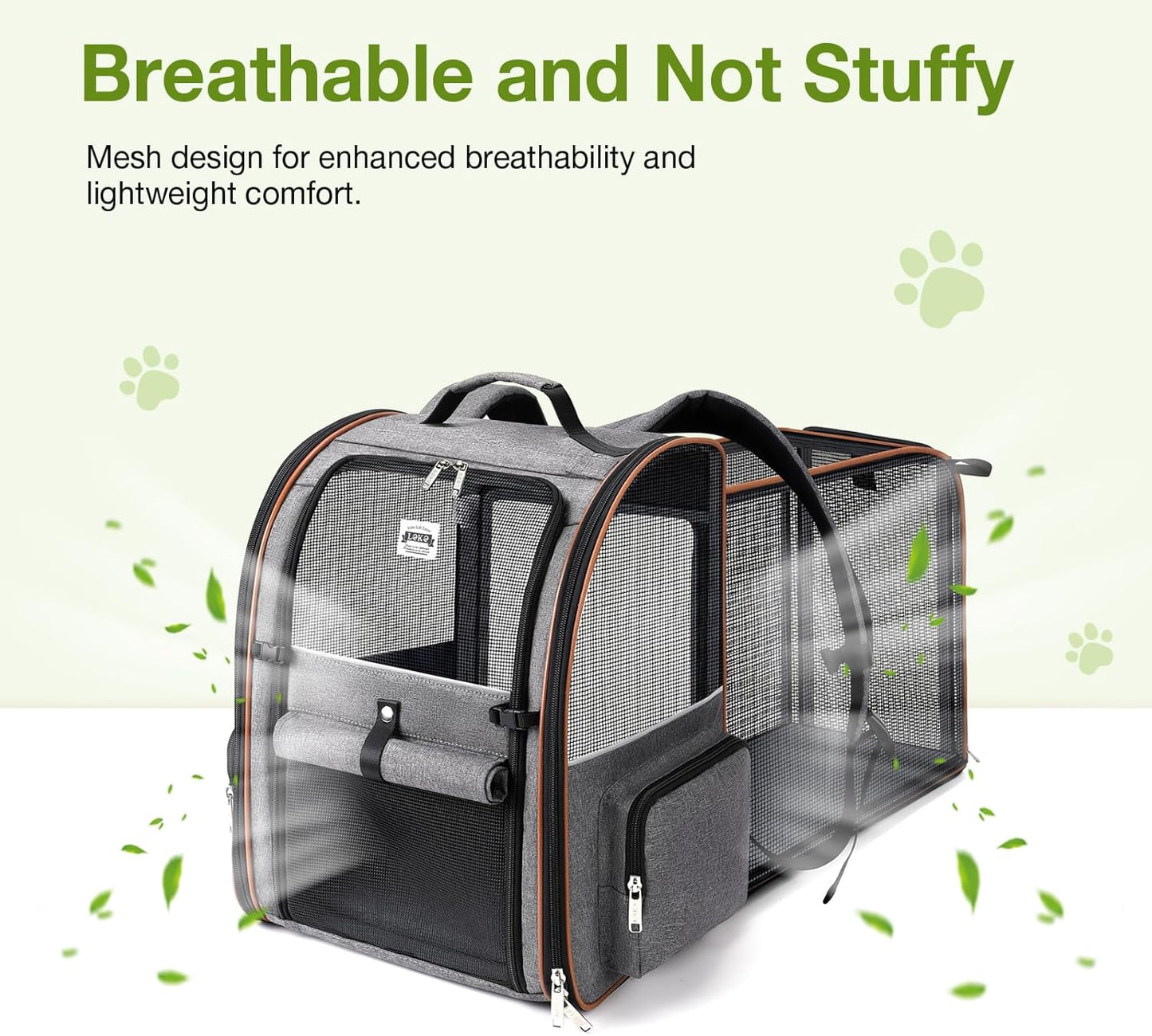 Cat Backpack Carrier Expandable Pet Carrier Backpack for Small Dogs Medium Cats Fit up to 18 Lbs, Dog Backpack Carrier, Foldable Puppy Backpack Carrier for Travel, Hiking, Outdoor Use
