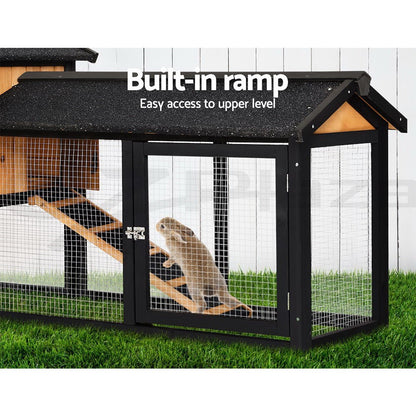 I.Pet Chicken Coop Rabbit Hutch Extra Large Run House Cage Wooden Bunny Outdoor