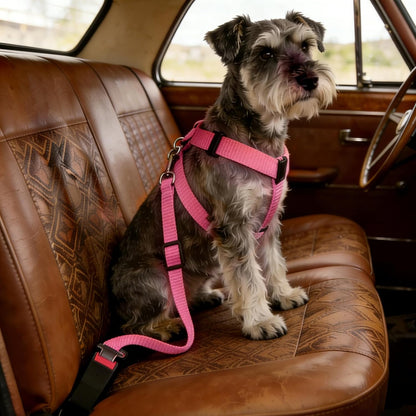 2 Packs Adjustable Length Pet Dog Cat Car Seat Belt Pet Seat Belt Pet Accessories for Dogs Cats and Pets (Pink)