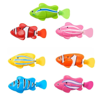 LED Interactive Swimming Robot Fish Toy for Cats - Stimulates Hunting Instincts with Glowing Motion