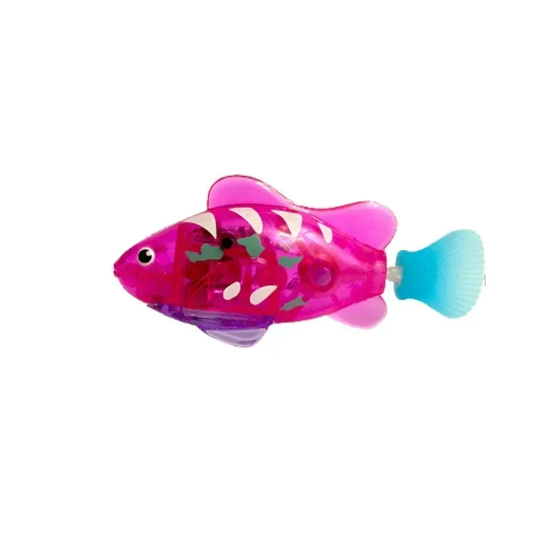LED Interactive Swimming Robot Fish Toy for Cats - Stimulates Hunting Instincts with Glowing Motion