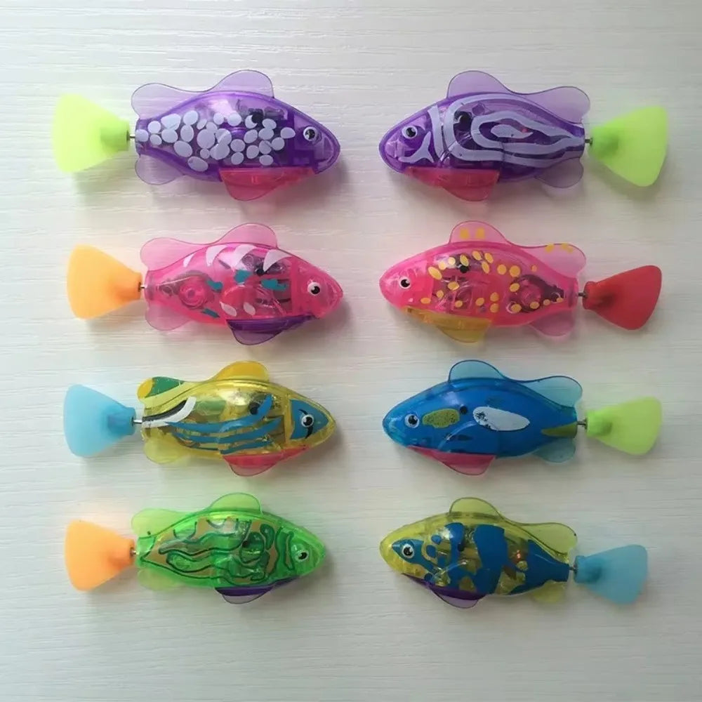 LED Interactive Swimming Robot Fish Toy for Cats - Stimulates Hunting Instincts with Glowing Motion