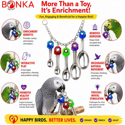 1969 Spoon Delight Bird Toy Parrot Cage Toys Cages African Grey Amazon Conure