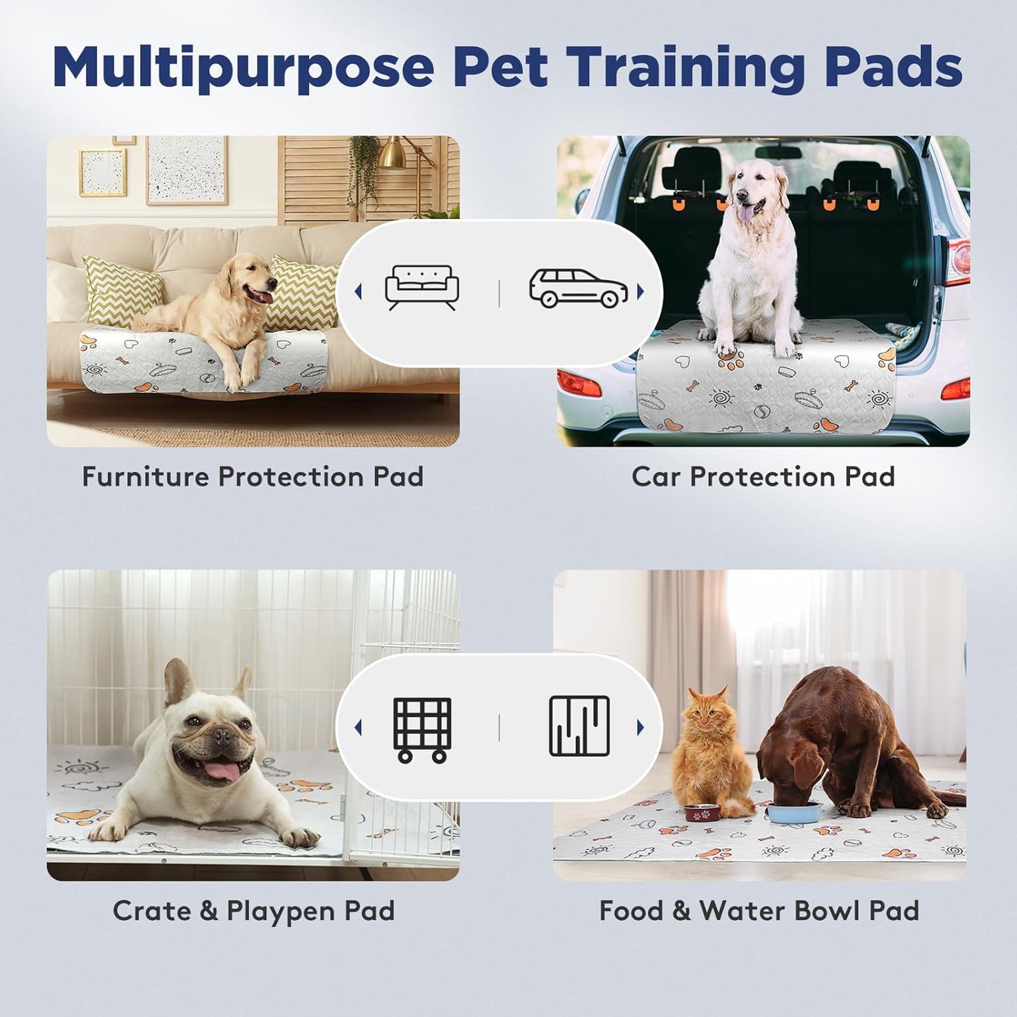 Washable Pee Pads for Dogs, 2 Pack Large 36"X41" Super Absorbent Reusable Training Pads, 100% Waterproof Non-Slip Puppy Whelping Playpen Indoor Mat Pet Supplies | Reusable Dog Training Pads, 100% Waterproof Non-Slip Pee Pads Whelping Pads Dog Playpen Indoor Dog Cage Pads Dog Mat