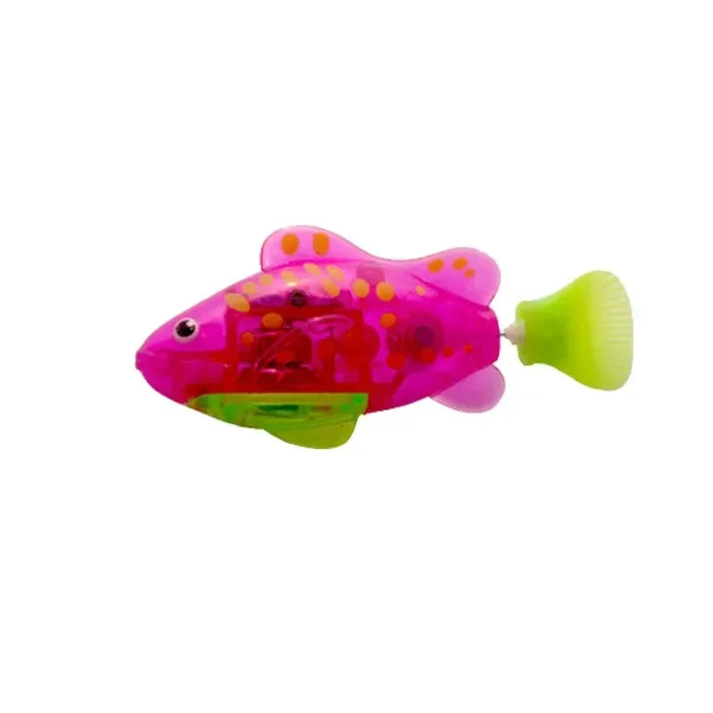 LED Interactive Swimming Robot Fish Toy for Cats - Stimulates Hunting Instincts with Glowing Motion
