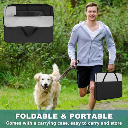 Portable Dog Playpen, Foldable Pet Play Pen for Puppy Cat, Black | Pop‑Up Dog Playpens Indoor & Outdoor, Waterproof Dog Kennel Cage, Removable Top, Travel Camping Playpen, Medium Size