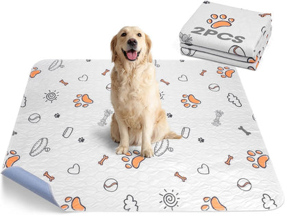 Washable Pee Pads for Dogs, 2 Pack Large 36"X41" Super Absorbent Reusable Training Pads, 100% Waterproof Non-Slip Puppy Whelping Playpen Indoor Mat Pet Supplies | Reusable Dog Training Pads, 100% Waterproof Non-Slip Pee Pads Whelping Pads Dog Playpen Indoor Dog Cage Pads Dog Mat