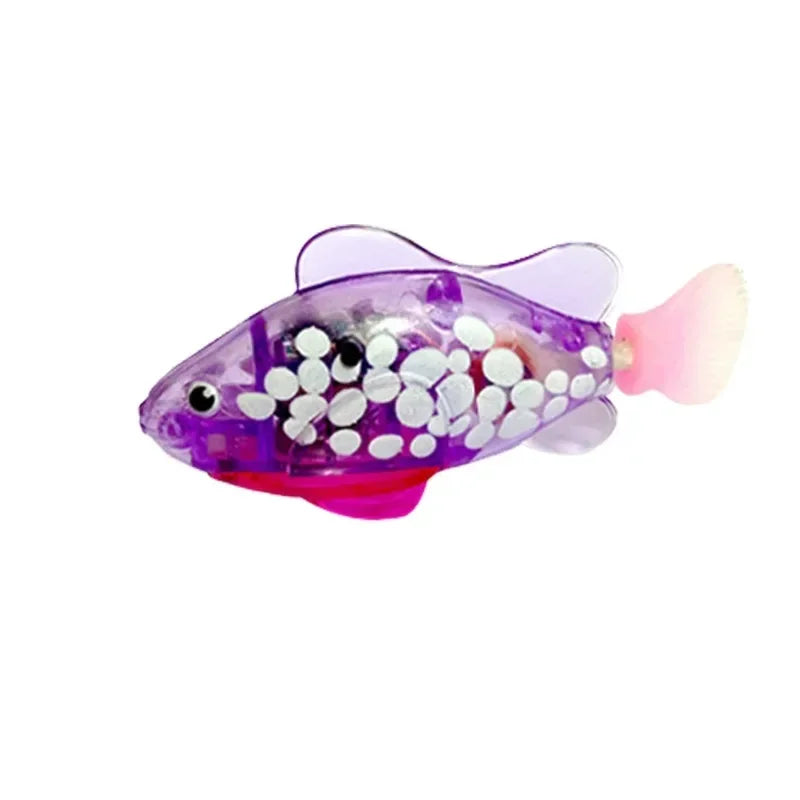 LED Interactive Swimming Robot Fish Toy for Cats - Stimulates Hunting Instincts with Glowing Motion