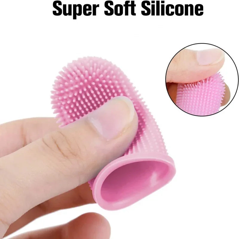 Super Soft Silicone Finger Toothbrush for Dogs and Cats - Nontoxic Teeth Cleaning and Breath Care Tool
