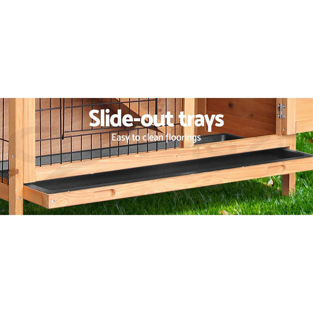 I.Pet Rabbit Hutch Chicken Coop Large Wooden House Run Cage Pet Hutch Bunny