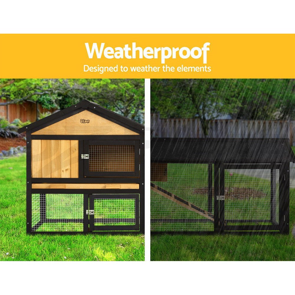 I.Pet Chicken Coop Rabbit Hutch Extra Large Run House Cage Wooden Bunny Outdoor