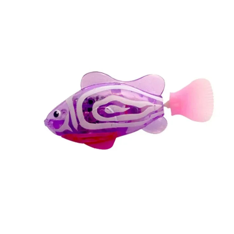 LED Interactive Swimming Robot Fish Toy for Cats - Stimulates Hunting Instincts with Glowing Motion