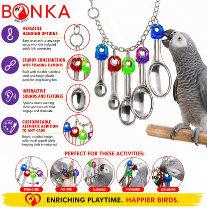 1969 Spoon Delight Bird Toy Parrot Cage Toys Cages African Grey Amazon Conure