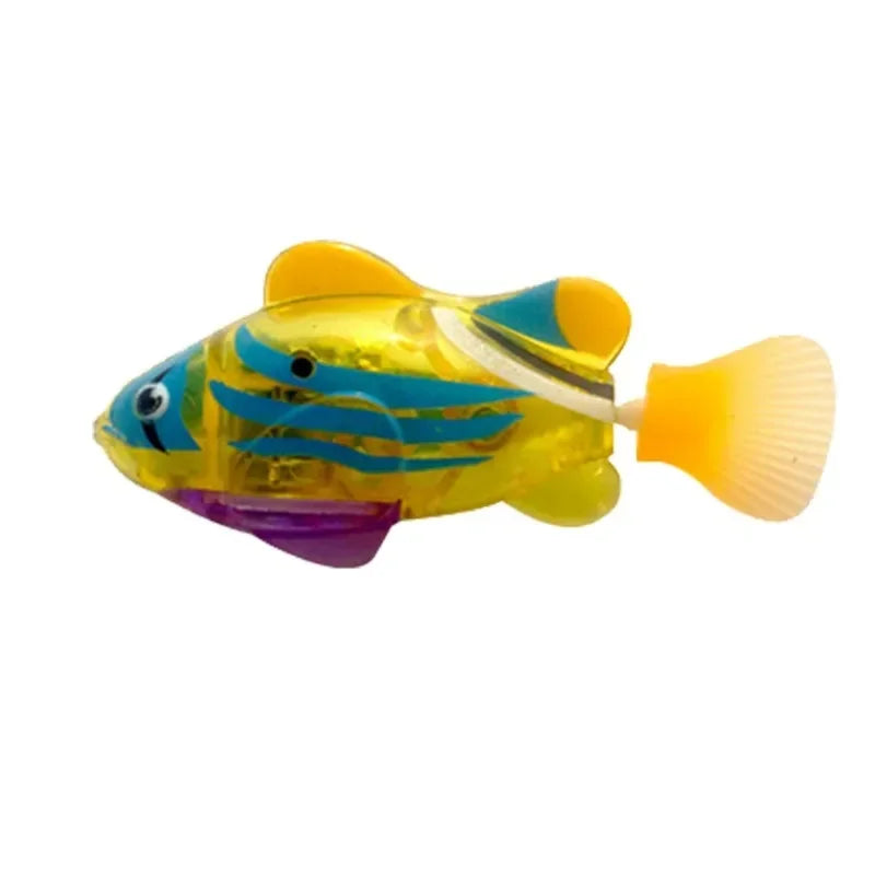 LED Interactive Swimming Robot Fish Toy for Cats - Stimulates Hunting Instincts with Glowing Motion