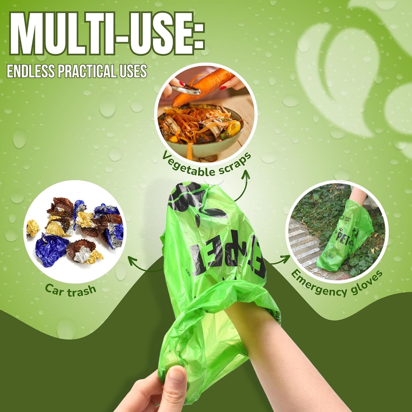 Dog Poop Bags, 1080 Count, 72 Rolls, Unscented, Green | USDA Certified 41% Plant-Based & 59% PE Dog Poo Bags, Leak-Proof 9X13 Bags for Clean and Easy Dog Waste Disposal.